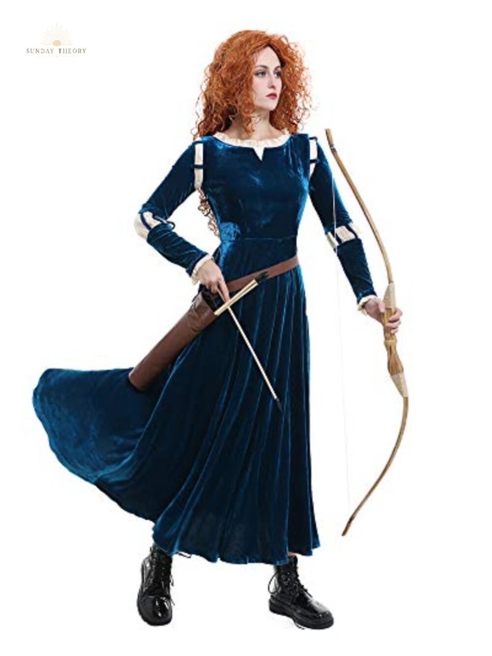 Princess Brave Cosplay Costume with Quiver Velvet Dress